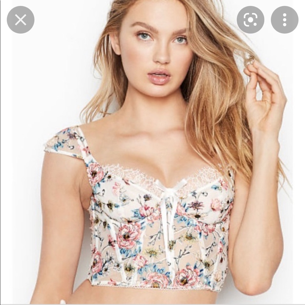 Victoria secret corset new with tags white floral